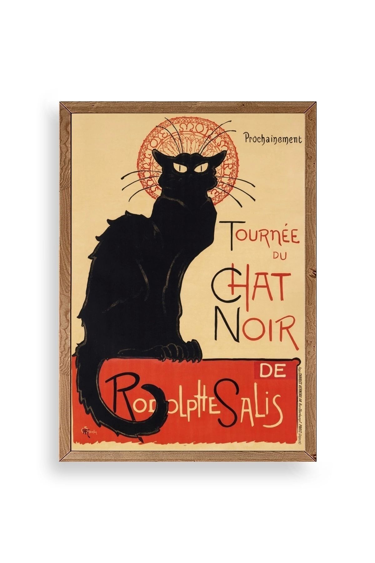 Chat Noir Ahşap Çerçeveli Tablo 17 x 23