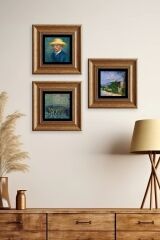 Van Gogh 3 lü Set Çerçeveli Taş Tablo 20 cm
