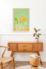 Çiçek Ahşap Çerçeveli Tablo 17 x 23