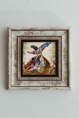 Semazen Çerçeveli Taş Tablo , Çerçeveli Taş Duvar Dekoru 20 cm