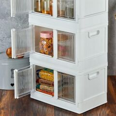 BUFFER® Tek Katlı (1 Ünite) Üst Üste Eklenebilir Demonte Mutfak ve Banyo Düzenleyici Raf-Beyaz