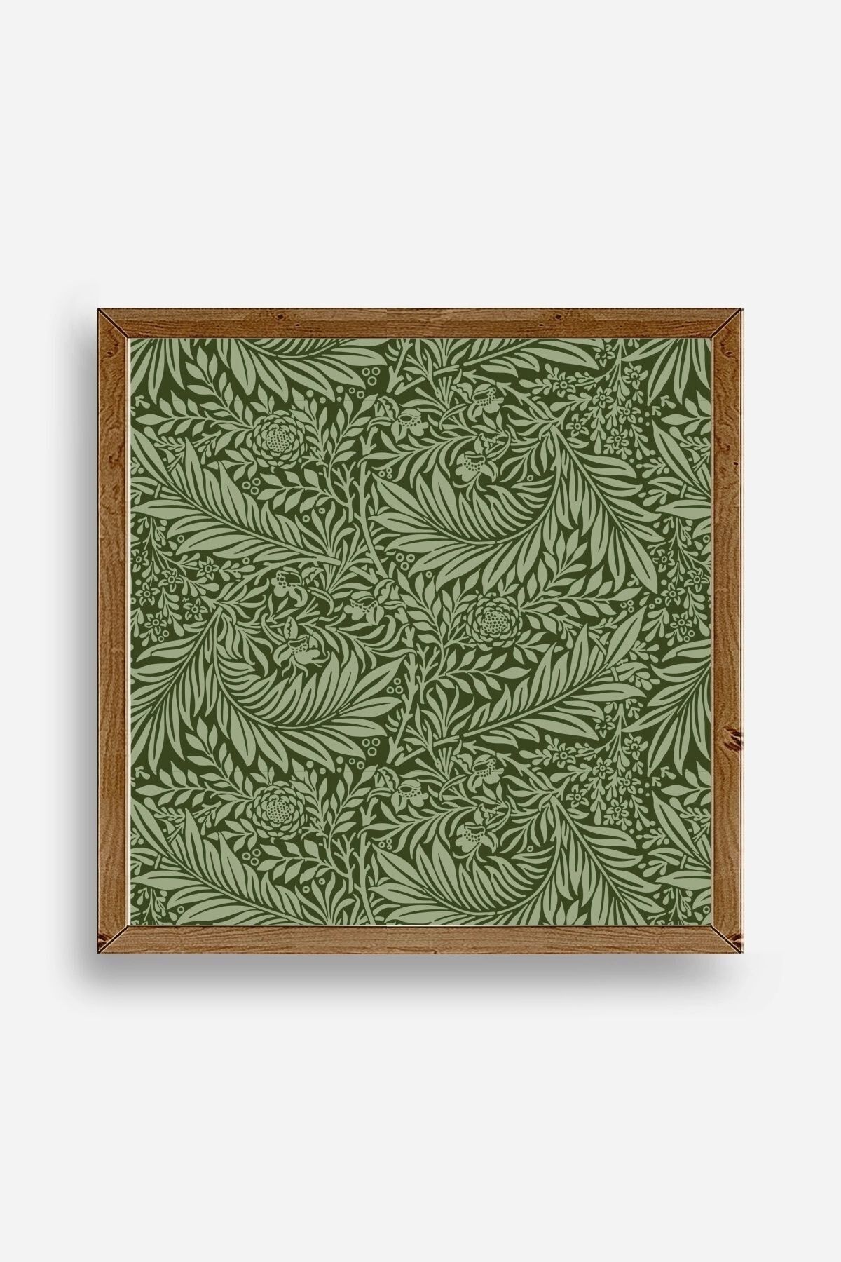 Yaprak Ahşap Çerçeveli Tablo 50 x 50