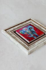 Fil Tasarımlı Çerçeveli Taş Tablo , Çerçeveli Taş Duvar Dekoru 20 cm