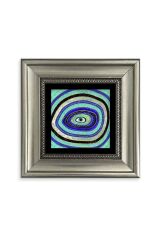 Nazar Boncuğu Çerçeveli Taş Tablo 20 cm