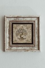 Hayat Ağacı (yaşam) Life Tree Çerçeveli Taş Tablo , Çerçeveli Taş Duvar Dekoru 20 cm