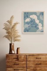 Çiçek Ahşap Çerçeveli Tablo 50 x 50