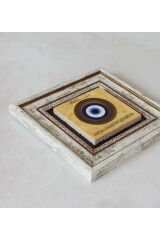 Nazar Ayeti Çerçeveli Taş Tablo , Çerçeveli Taş Duvar Dekoru 20 cm