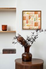 Soyut Ahşap Çerçeveli Tablo 50 x 50