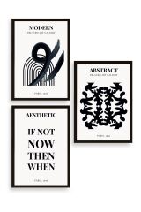 Modern Üçlü Ahşap Çerçeveli Tablo 40 x 60