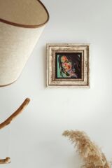 Kadın Çerçeveli Taş Tablo , Çerçeveli Taş Duvar Dekoru-enkcrcvtbl-00181 20 cm