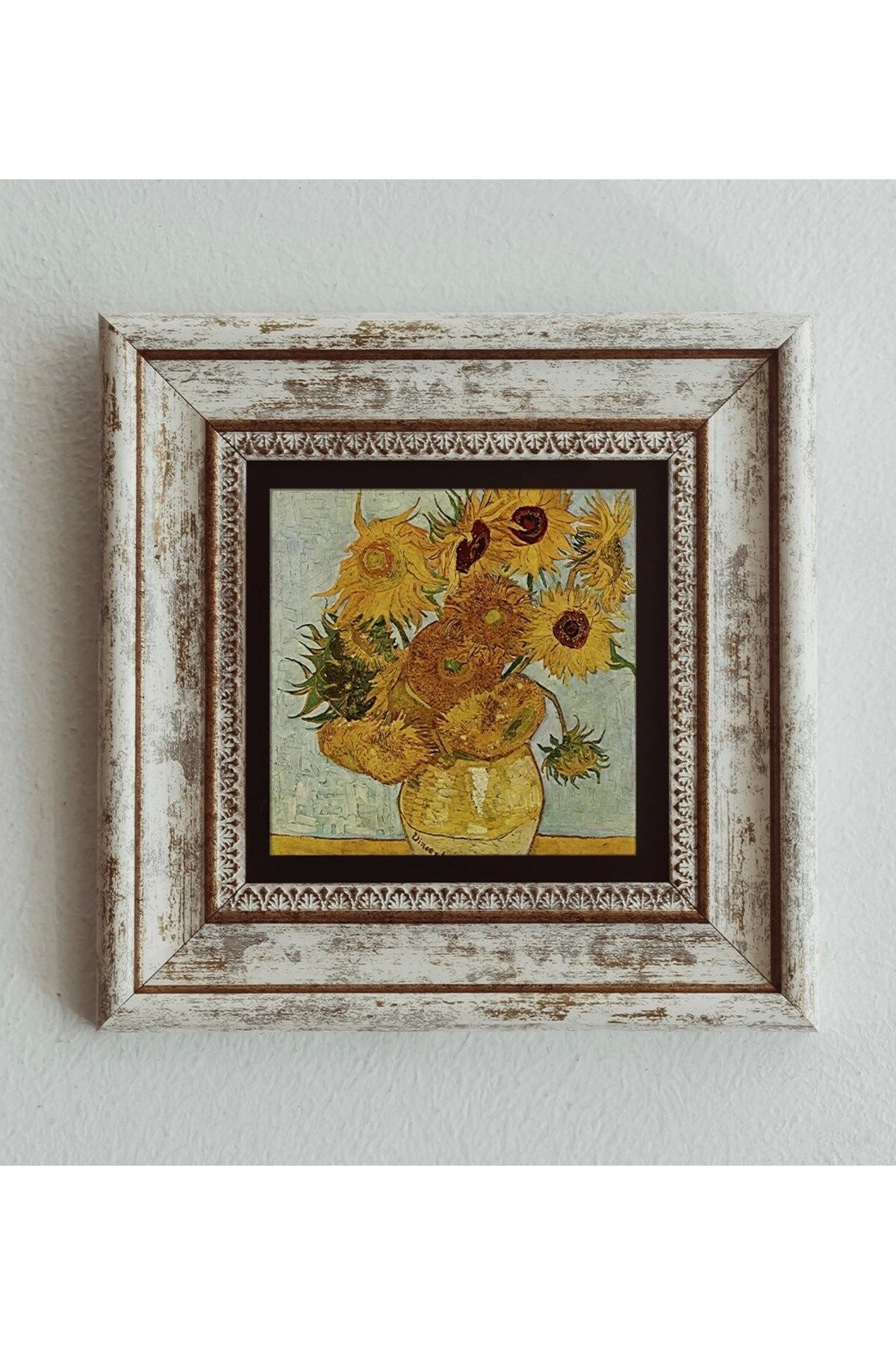Vincent Van Gogh Çerçeveli Taş Tablo , Çerçeveli Taş Duvar Dekoru 20 cm