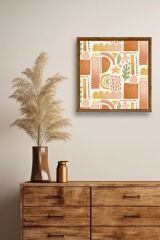 Soyut Ahşap Çerçeveli Tablo 42 x 42