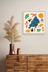 Kadın Ahşap Çerçeveli Tablo 50 x 50