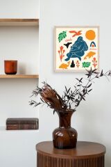 Kadın Ahşap Çerçeveli Tablo 50 x 50