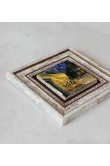 Cafe Terace Çerçeveli Taş Tablo , Çerçeveli Taş Duvar Dekoru 20 cm