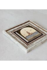 Istanbul Manzaralı Çerçeveli Taş Tablo , Çerçeveli Taş Duvar Dekoru 20 cm