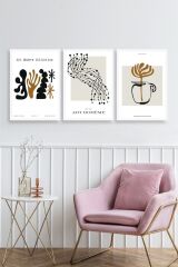 Modern Üçlü Ahşap Çerçeveli Tablo 50 x 70