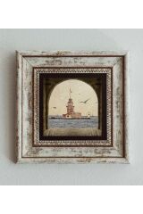 Istanbul Manzaralı Çerçeveli Taş Tablo , Çerçeveli Taş Duvar Dekoru 20 cm