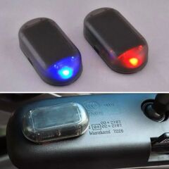 BUFFER®  Araç İçin Caydırıcı Solar Enerji İle Şarj Olan  Güçlü Yapışkanlı Işıklı Plastik Mini Sahte Alarm