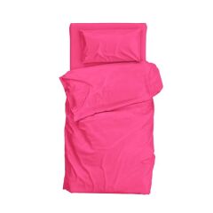 3 Parça pembe tek kişilik nevresim takımı