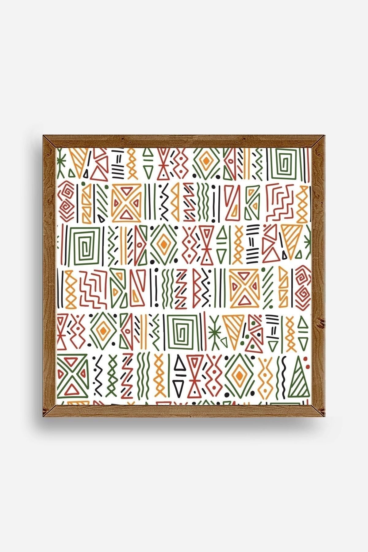 Çizgiler Ahşap Çerçeveli Tablo 23 x 23