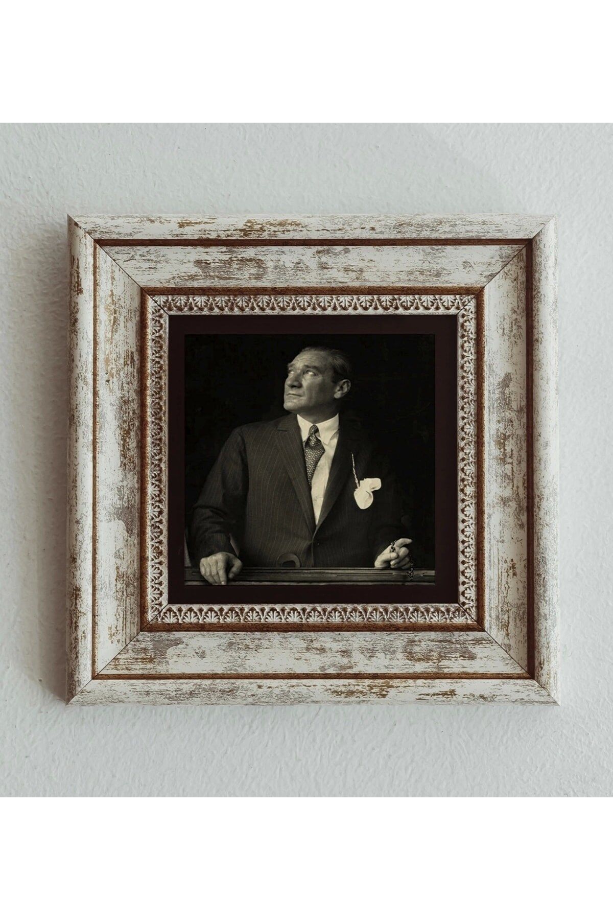 Atatürk Çerçeveli Taş Tablo , Çerçeveli Taş Duvar Dekoru 20 cm