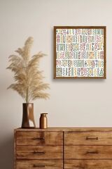 Çizgiler Ahşap Çerçeveli Tablo 23 x 23