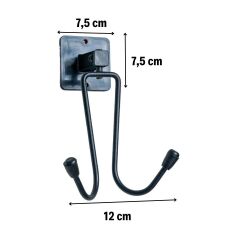 BUFFER® Kendiliğinden Yapışkanlı Siyah Paslanmaz Metal Bornoz ve Havlu Askılığı