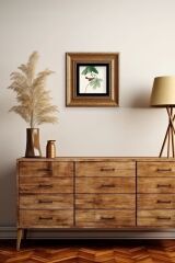 Yapraklar Çerçeveli Taş Tablo 20 cm