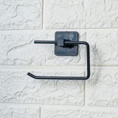 BUFFER® Kendiliğinden Yapışkanlı Siyah Paslanmaz Metal Kapaksız Tuvalet Kağıtlığı Aparatı