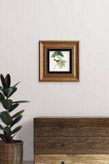 Yapraklar Çerçeveli Taş Tablo 20 cm