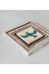 Kuş Çerçeveli Taş Tablo , Çerçeveli Taş Duvar Dekoru 20 cm