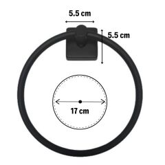 BUFFER® Kendiliğinden Yapışkanlı Siyah Paslanmaz Metal Yuvarlak Havluluk