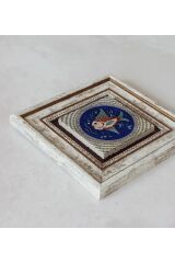 Balık Desenli Çerçeveli Taş Tablo , Çerçeveli Taş Duvar Dekoru 20 cm