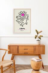 Soyut Çiçek Adam Ahşap Çerçeveli Tablo 23 x 30