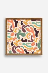 Soyut Ahşap Çerçeveli Tablo 23 x 23