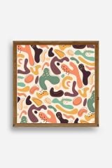 Soyut Ahşap Çerçeveli Tablo 50 x 50