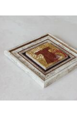 Osmanlı Kaftan Ve Tuğra Çerçeveli Taş Tablo , Çerçeveli Taş Duvar Dekoru 20 cm