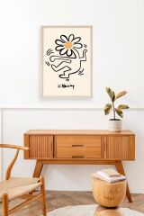 Keith Haring Ahşap Çerçeveli Tablo 50 x 70
