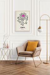 Soyut Çiçek Adam Ahşap Çerçeveli Tablo 30 x 42