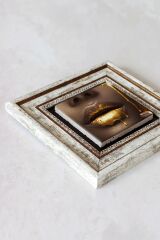 Afrikalı Kadın Çerçeveli Taş Tablo , Çerçeveli Taş Duvar Dekoru-enkcrcvtbl-00112 20 cm