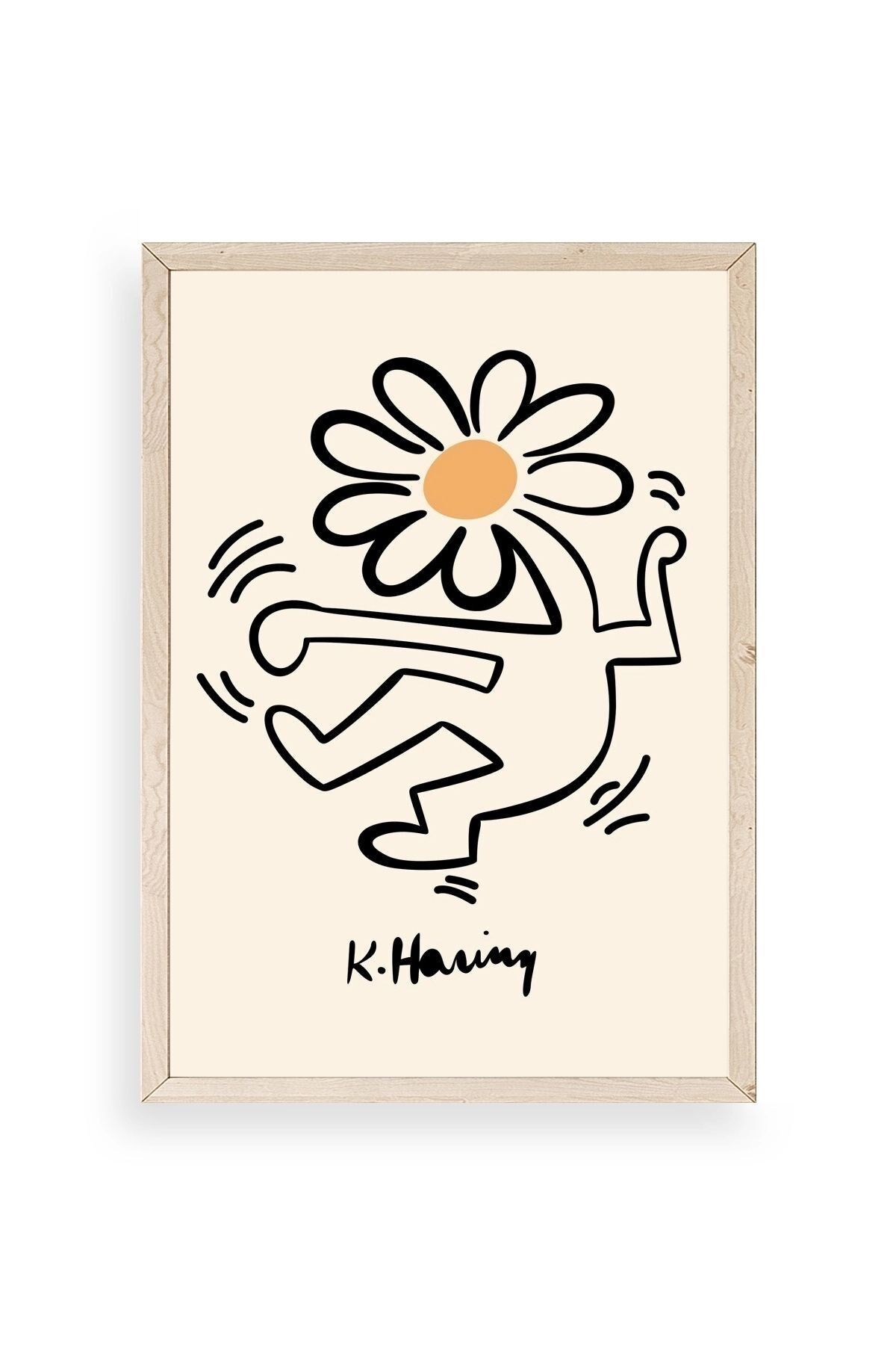 Keith Haring Ahşap Çerçeveli Tablo 23 x 30