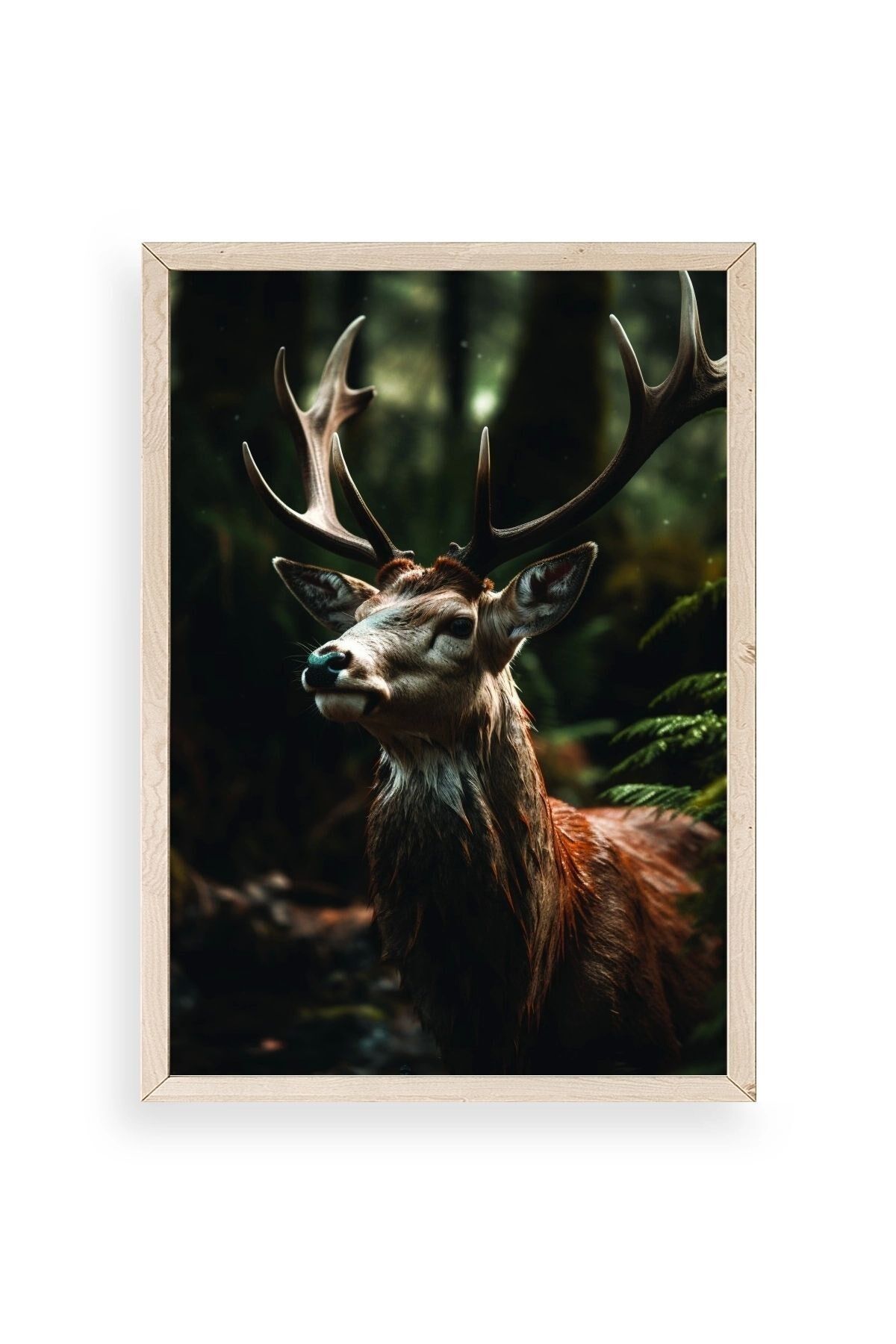 Geyik Ahşap Çerçeveli Tablo 17 x 23