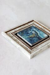 Hat Yazılı Çerçeveli Taş Tablo , Çerçeveli Taş Duvar Dekoru-enkcrcvtbl-00124 20 cm