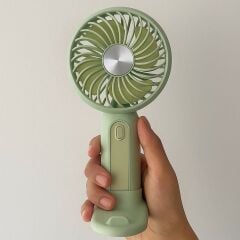 BUFFER® Masa Üstü Standlı USB ile Şarj Olabilen 3 Ayarlı Fan Modlu Çanta Tipi El Fanı