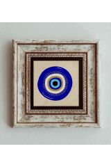 Nazar Boncuğu Çerçeveli Taş Tablo , Çerçeveli Taş Duvar Dekoru 20 cm