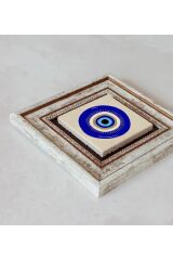 Nazar Boncuğu Çerçeveli Taş Tablo , Çerçeveli Taş Duvar Dekoru 20 cm