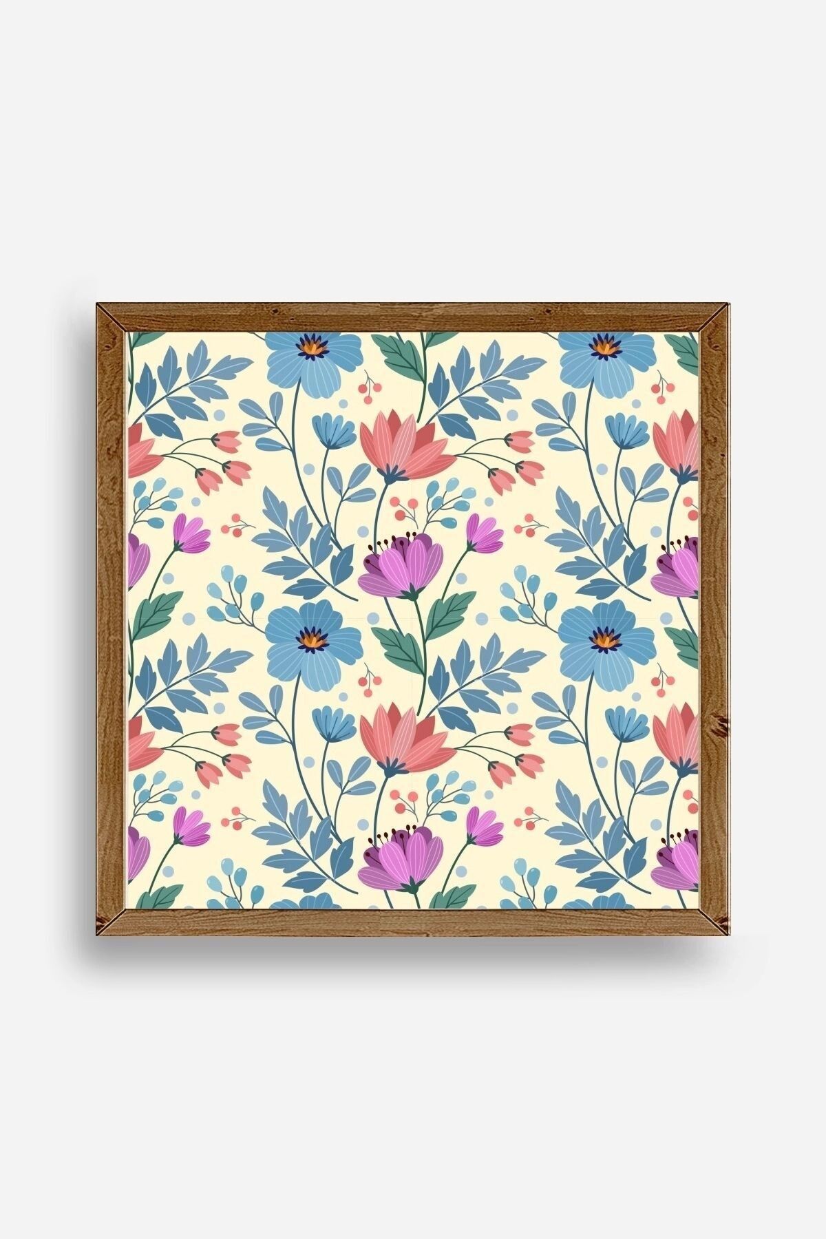 Çiçek Ahşap Çerçeveli Tablo 23 x 23