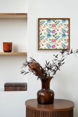 Çiçek Ahşap Çerçeveli Tablo 50 x 50