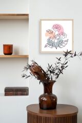 Çiçek Ahşap Çerçeveli Tablo 42 x 42